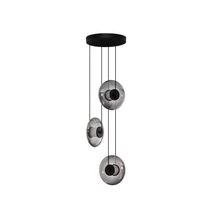 NovaLuce BALLET függeszték fém, üveg, fekete, szürke, LED Triac,  24W, 3000K, 660 Lm - NL-9416946