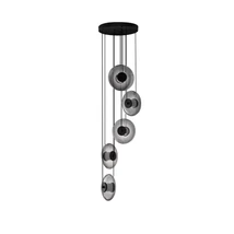 NovaLuce BALLET függeszték fém, üveg, fekete, szürke, LED Triac,  40W, 3000K, 1100 Lm - NL-9416947