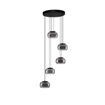 NovaLuce BIOS függeszték fém, üveg, fekete, füstszín, LED Triac, 41W, 3000K, 2140 Lm - NL-9416956