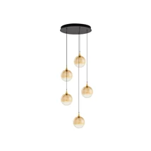NovaLuce ORENDA függeszték fém, üveg, fekete, pezsgő, LED, 20W, 1250lm, 3000K - NL-9416962