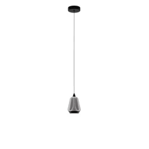 NovaLuce ALISH függeszték fém, üveg, fekete, füstszín, LED, 8W, 330lm, 3000K - NL-9416965