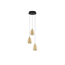 NovaLuce ALISH függeszték fém, üveg, fekete, pezsgő, LED, 24W, 1299lm, 3000K - NL-9416968