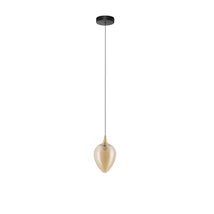 NovaLuce NALI függeszték fém, üveg, fekete, pezsgő, LED, 6W, 393lm, 3000K - NL-9416972