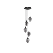 NovaLuce NALI függeszték fém, üveg, fekete, füstszín, LED, 30W, 1190lm, 3000K - NL-9416975