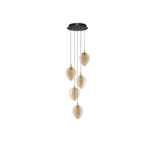 NovaLuce NALI függeszték fém, üveg, fekete, pezsgő, LED, 30W, 1965lm, 3000K - NL-9416976