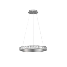 NovaLuce ETEKEN függeszték fém, kristály, ezüst, áttetsző, LED, 35W, 3900lm, 3000K - NL-9501214