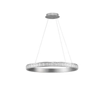 NovaLuce ETEKEN függeszték fém, kristály, ezüst, áttetsző, LED, 45W, 5880lm, 3000K - NL-9501215