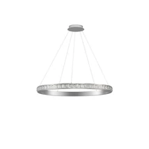 NovaLuce ETEKEN függeszték fém, kristály, ezüst, áttetsző, LED, 60W, 7407lm, 3000K - NL-9501216