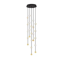 NovaLuce ALCINOE függeszték fém, akrill, fekete, arany, LED Triac, 64W, 3000K, 4708 Lm - NL-9511018