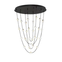 NovaLuce ALCINOE függeszték fém, akrill, fekete, arany, LED Triac, 102W, 3000K, 8914 Lm - NL-9511019