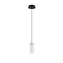 NovaLuce LUNE függeszték fém, üveg, fekete, króm, áttetsző, LED, 9W, 3000K, 404 Lm - NL-9520010