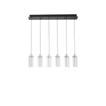 NovaLuce LUNE függeszték fém, üveg, fekete, króm, áttetsző, LED Triac, 44W, 3000K, 1450 Lm - NL-9520012