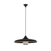NovaLuce CAPA függeszték rattan, szövet, fekete, barna, E27 - 9586519