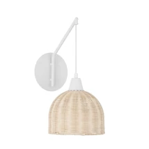 NovaLuce FADO fali lámpa fém, rattan, fehér, E27 - 9586531
