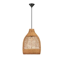 NovaLuce SOLITA függeszték fém, rattan, fekete, barna, E27 - NL-9586652