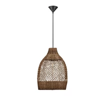 NovaLuce SOLITA függeszték fém, rattan, fekete, barna, E27 - NL-9586653