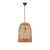 NovaLuce SOLITA függeszték fém, rattan, fekete, barna, E27 - NL-9586654