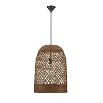 NovaLuce SOLITA függeszték fém, rattan, fekete, barna, E27 - NL-9586655