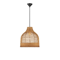 NovaLuce SOLITA függeszték fém, rattan, fekete, barna, E27 - NL-9586656