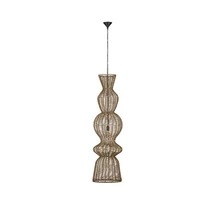 NovaLuce BREENA függeszték fém, rattan, fekete, barna, E27 - NL-9586658