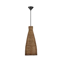 NovaLuce RIELO függeszték fém, rattan, fekete, barna, E27 - NL-9586666