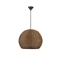 NovaLuce RIELO függeszték fém, rattan, fekete, barna, E27 - NL-9586667