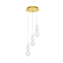 NovaLuce FLEA függeszték fém, üveg, arany, fehér, LED, 3000K, 23W, 2280lm - NL-9695242