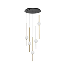 NovaLuce ACROBAT függeszték fém, üveg, fekete, arany, fehér, LED, 3000K, 60W, 5590lm - NL-9695258