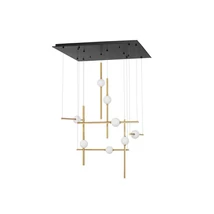 NovaLuce ACROBAT függeszték fém, üveg, fekete, arany, fehér, LED, 3000K, 105W, 9925lm - NL-9695259