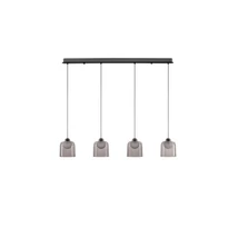 NovaLuce DIONE függeszték fém, üveg, fekete, füstszín, LED, 20W, 800lm, 3000K - NL-9695272