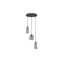 NovaLuce DIONE függeszték fém, üveg, fekete, füstszín, LED, 15W, 600lm, 3000K - NL-9695273