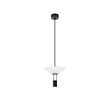 NovaLuce ANAFI függeszték fém, üveg, akrill, fekete, fehér, LED, 8W, 3000K, 425 Lm - NL-9695276