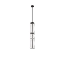 NovaLuce ANAPNOE függeszték fém, üveg, műanyag, fekete, áttetsző, LED, 37W, 3000K, 888 Lm - NL-9695284