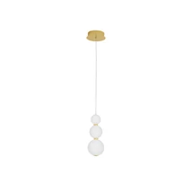 NovaLuce FLEA függeszték fém, üveg, arany, fehér, LED, 3000K, 11W, 963lm - NL-9695301