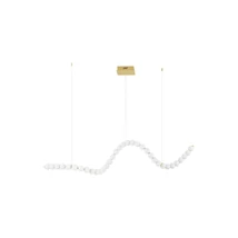 NovaLuce PERLA függeszték fém, üveg, arany, fehér, LED, 3000K, 98W, 5563lm - NL-9695601