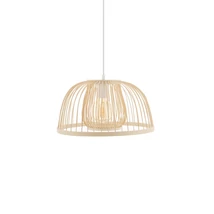Nowodvorski KRABI függeszték fém, bambusz, fehér, natúr, E27 - 11158