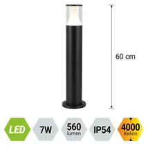 Prezent SERA kültéri állólámpa fém, műanyag, fekete, LED, 7W, 560lm, 4000K, IP54 - 12105
