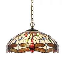 Prezent TIFFANY függeszték fém, üveg, sokszínű, E27 - 1708
