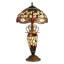 Prezent TIFFANY asztali lámpa fém, üveg, sokszínű, E27, E14 - 1710