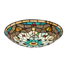 Prezent TIFFANY mennyezeti lámpa fém, üveg, sokszínű, E27 - 1714