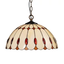 Prezent TIFFANY függeszték fém, Tiffany üveg, barna, többszínű, E27 - 226