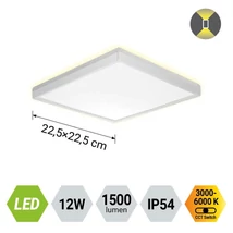 Prezent CORDIA fürdőszobai mennyezet lámpa műanyag, fehér, LED, 12W, 3000K-6000k, 1500Lm, IP54 - 27305