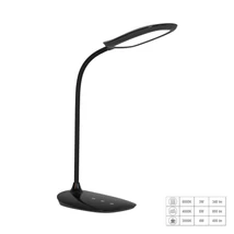 Prezent HEKA LED asztali lámpa műanyag, fekete, LED, 10W, 800lm, 3000K-6500K - 31218