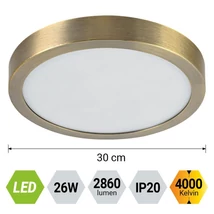 Prezent LENYS mennyezet lámpa fém, műanyag,  matt réz, fehér, LED, 26W, 4000K, 2860 Lm, IP20 - 49061
