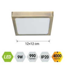 Prezent LENYS mennyezet lámpa fém, műanyag,  matt réz, fehér, LED, 9W, 4000K, 990 Lm, IP20 - 49062