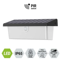 Prezent ALEA kültéri fali solar lámpa mozgásérzékelővel műanyag, fekete, LED, 2800K - 3200K, 8W, 450lm, IP65 - 65282