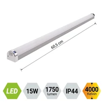 Prezent TETRIM MINI fürdőszobai fali lámpa műanyag, króm, fehér, LED, 4000K, 15W, 1750lm, IP44 - 70219