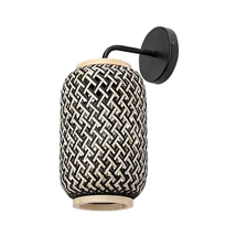 Rabalux ADALLA fali lámpa fém, rattan, fekete, sokszínű, E27 - Rabalux-71091