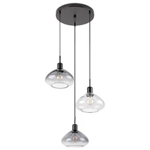 Rabalux DVORA függeszték fém, üveg, fekete, áttetsző, E27 - Rabalux-72023