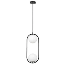 Rabalux GHITA függeszték fém, üveg, fekete, fehér, E27 - 72029